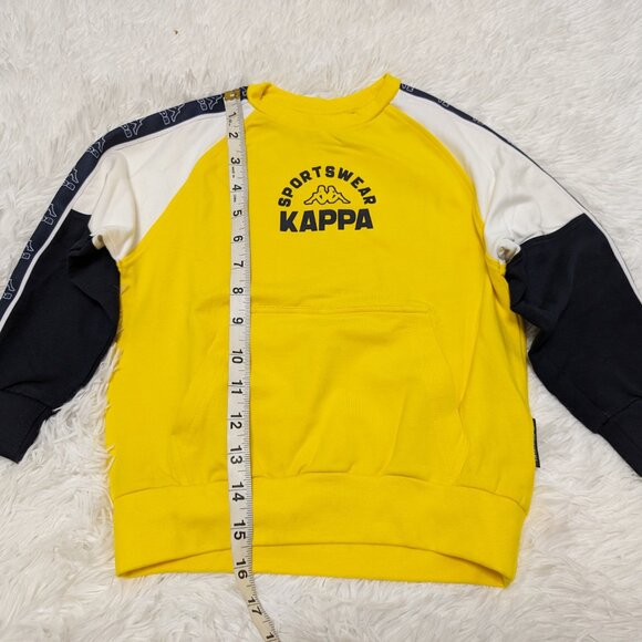 Kappa Unisex Crew Neck Yellow Pullover Loopknit with logo Sweatshirt NWOT 3T - Picture 6 of 7